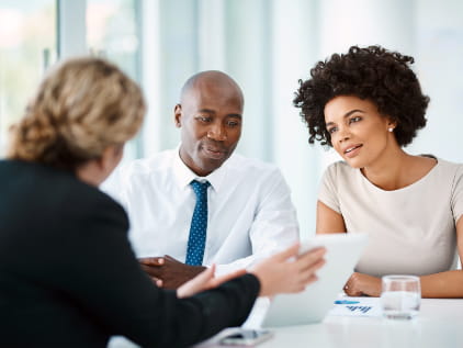 Couple meeting with financial planner