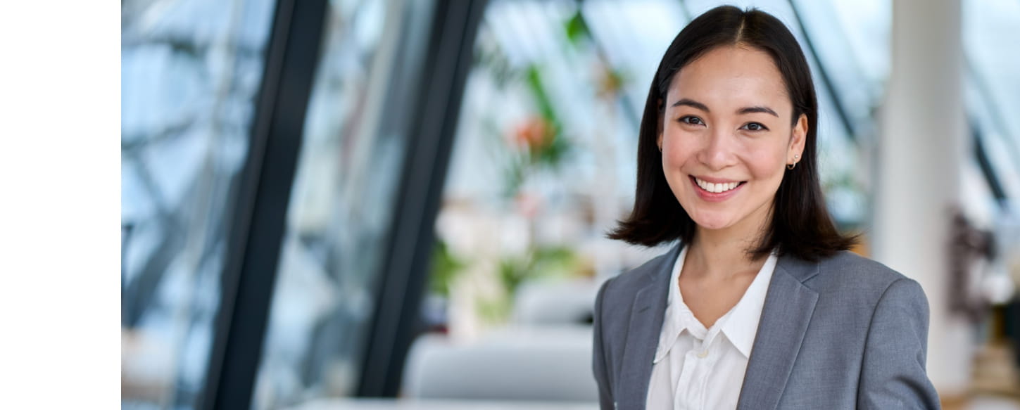 A businesswoman smiling