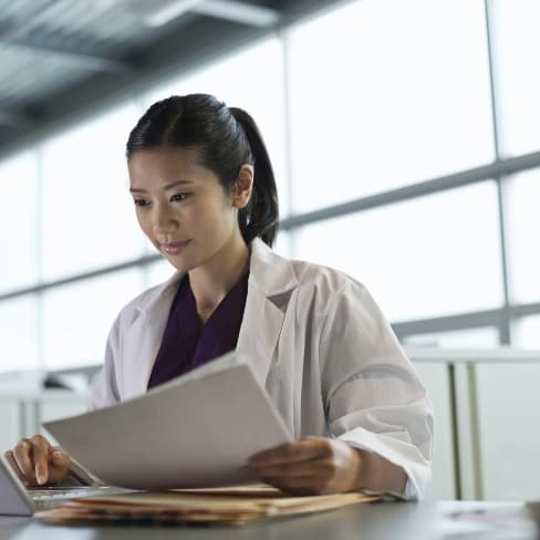 woman working in medical lab